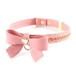 Нашийник з повідцем LOCKINK SEVANDA Love Heart Butterfly Leather Collar Set, рожевий, з бантом - мініатюра 8