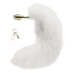 Металева анальна пробка з хутряним хвостом LOCKINK SEVANDA White Fox-Tail Anal Rose-shape Plug - мініатюра 5