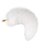 Металева анальна пробка з хутряним хвостом LOCKINK SEVANDA White Fox-Tail Anal Rose-shape Plug - мініатюра 7