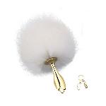 Металева анальна пробка Кролячий хвост LOCKINK SEVANDA White Bunny-Tail Anal Rose-shape Plug - мініатюра 1