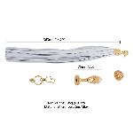 Анальна пробка з флогером LOCKINK SEVANDA White Pony-Tail Anal Pear-shape Plug - мініатюра 2