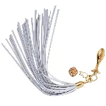 Анальна пробка з флогером LOCKINK SEVANDA White Pony-Tail Anal Pear-shape Plug - мініатюра 1