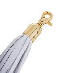 Анальна пробка з флогером LOCKINK SEVANDA White Pony-Tail Anal Pear-shape Plug - мініатюра 4
