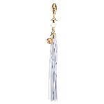 Анальна пробка з флогером LOCKINK SEVANDA White Pony-Tail Anal Pear-shape Plug - мініатюра 7