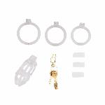 Клітка для пеніса LOCKINK SEVANDA Plastic Penis Chastity Cage, прозора, 3 кільця різних розмірів - мініатюра 4