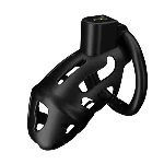 Клітка для пеніса LOCKINK SEVANDA Naja-Cobra Chastity Cage, чорна, 3 кільця різних розмірів - мініатюра 1