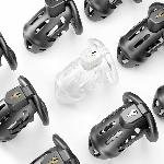 Клітка для пеніса LOCKINK SEVANDA Naja-Cobra Chastity Cage, чорна, 3 кільця різних розмірів - мініатюра 4