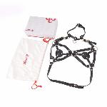 Портупея на грудь LOCKINK SEVANDA Queen Chest Harness with Removable Bra, чорна, зі знімними пестис - мініатюра 2