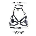 Портупея на грудь LOCKINK SEVANDA Queen Chest Harness with Removable Bra, чорна, зі знімними пестис - мініатюра 4