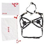 Портупея на грудь LOCKINK SEVANDA Queen Chest Harness with Removable Bra, чорна, зі знімними пестис - мініатюра 5