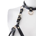 Портупея на грудь LOCKINK SEVANDA Queen Chest Harness with Removable Bra, чорна, зі знімними пестис - мініатюра 9