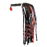 Флогер LOCKINK SEVANDA Red & Black Braided Tail Flogger, червоно-чорний, хвости з вузликами - мініатюра 1