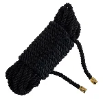 Мотузка для шибарі LOCKINK SEVANDA Shibari Pratice Rope, чорна, 8 м, нейлон+бавовна - мініатюра 1