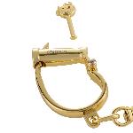 Наручники LOCKINK Love-slave Handcuffs, золотисті, металеві, у формі стремен - мініатюра 5