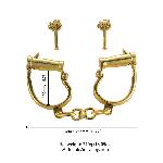 Наручники LOCKINK Love-slave Handcuffs, золотисті, металеві, у формі стремен - мініатюра 3