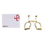 Наручники LOCKINK Love-slave Handcuffs, золотисті, металеві, у формі стремен - мініатюра 4