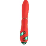 Вібратор-кролик з пульсацією та флогером LOCKINK SEVANDA Whip Vibrating Massage Wand, червоно-зелений - мініатюра 6