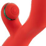 Вібратор-кролик з пульсацією та флогером LOCKINK SEVANDA Whip Vibrating Massage Wand, червоно-зелений - мініатюра 5
