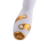 Вібратор-кролик з пульсацією та флогером LOCKINK SEVANDA Whip Vibrating Massage Wand, біло-золотий - мініатюра 6