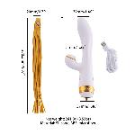 Вібратор-кролик з пульсацією та флогером LOCKINK SEVANDA Whip Vibrating Massage Wand, біло-золотий - мініатюра 4