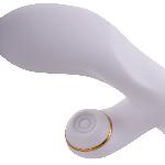 Вібратор-кролик з пульсацією та флогером LOCKINK SEVANDA Whip Vibrating Massage Wand, біло-золотий - мініатюра 5