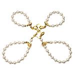 Перлинний набір для фіксації LOCKINK Pearl Bondage & Restraint Set, наручники, поножі, повідець - мініатюра 7