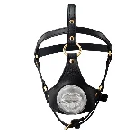 Маска-збруя для мінету LOCKINK SEVANDA Blowjob Head Harness, чорна, з м’якою вставкою у вигляді губ - мініатюра 1