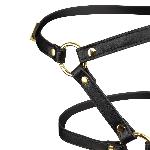 Маска-збруя для мінету LOCKINK SEVANDA Blowjob Head Harness, чорна, з м’якою вставкою у вигляді губ - мініатюра 3