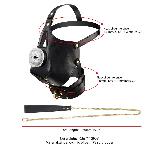 Маска-збруя для мінету з повідцем LOCKINK SEVANDA Blowjob Head Muzzle with Leash, чорна - мініатюра 3