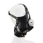Маска-збруя для мінету з повідцем LOCKINK SEVANDA Blowjob Head Muzzle with Leash, чорна - мініатюра 8
