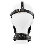 Маска-збруя для мінету з повідцем LOCKINK SEVANDA Blowjob Head Muzzle with Leash, чорна - мініатюра 2