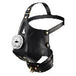 Маска-збруя для мінету з повідцем LOCKINK SEVANDA Blowjob Head Muzzle with Leash, чорна - мініатюра 10