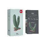 Подвійний фалоімітатор Fun Factory RYDE wild olive, гнучкі стовбури, присоска - мініатюра 2