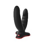 Подвійний фалоімітатор Fun Factory RYDE black, гнучкі стовбури, присоска - мініатюра 1