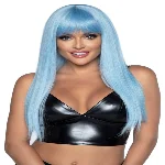 Довга блакитна перука Leg Avenue Long straight bang wig Blue, гладенька, 61 см - мініатюра 1