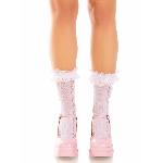 Шкарпетки ажурні Leg Avenue Mini Bow Lace Anklet, білі, з рюшами, декор — бантики - мініатюра 7