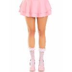 Шкарпетки ажурні Leg Avenue Mini Bow Lace Anklet, білі, з рюшами, декор — бантики - мініатюра 2