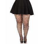 Колготки Leg Avenue Spandex micro net tights, 1X/2X, чорні, у дрібну сітку, середня посадка - мініатюра 4