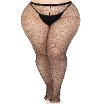 Колготки Leg Avenue Spandex micro net tights, 1X/2X, чорні, у дрібну сітку, середня посадка - мініатюра 1