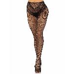 Стрип-колготки Leg Avenue Crotchless Net Tights with Heart Backseam, One Size, чорні, з доступом - мініатюра 6