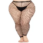 Колготки без стопи Leg Avenue Industrial Net footless tights, 1X/2X, чорні, в сітку - мініатюра 1