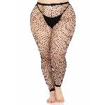 Колготки без стопи Leg Avenue Industrial Net footless tights, 1X/2X, чорні, в сітку - мініатюра 6