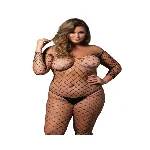 Бодістокінг Leg Avenue Off the shoulder bodystocking Black Queen Size - мініатюра 1