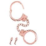Металеві наручники Fetish Tentation Premium Chick wrist cuffs in rose-gold metal, рожеве золото - мініатюра 2