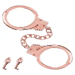Металеві наручники Fetish Tentation Premium Chick wrist cuffs in rose-gold metal, рожеве золото - мініатюра 1