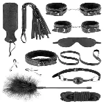 Набір для BDSM усе-в-одному Fetish Tentation SM Bondage Box in vegan leather, 10 предметів - мініатюра 1