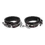 Наручники Fetish Tentation Premium Patent Leather Handcuffs, знімний ланцюжок - мініатюра 1