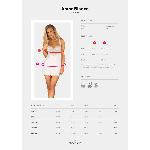 Сорочка Obsessive Amor Blanco underwire chemise & thong,L/XL, біла, мереживний ліф, стрінги в наборі - мініатюра 5