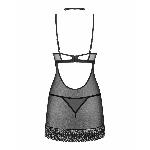 Сорочка Obsessive Donarella chemise & thong, XL/2XL, мереживний ліф, чокер та стрінги в комплекті - мініатюра 4