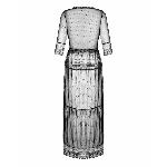 Пеньюар Obsessive Estiqua peignoir, XL/2XL, чорний, прозорий, на поясі, довжина до щиколоток - мініатюра 4